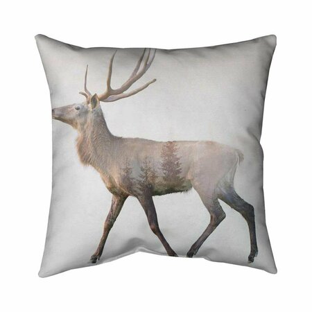 BEGIN HOME DECOR 20 x 20 in. Deer & Forest-Double Sided Print Indoor Pillow 5541-2020-AN221